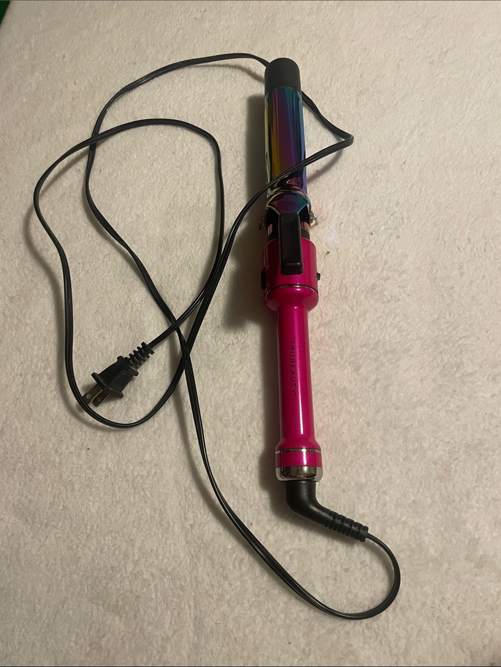 1" Iridescent Barrel Pink Curling Wand - Professional Hair Styling Tool